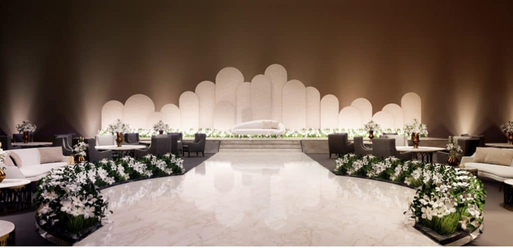 كوش قاعات Ballroom Event Elegant ballroom setup for weddings, engagements, and special events. تجهيز قاعة فاخرة لحفلات الزفاف والخطوبة والمناسبات الخاصة